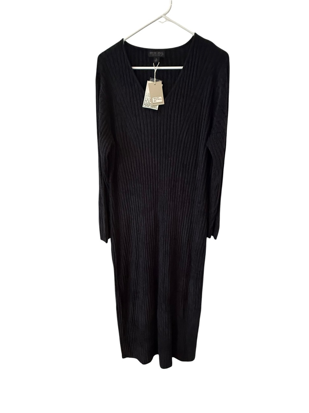 Barefoot Dreams Black Ribbed V-Neck Long Sleeve Dress NWT size 1X